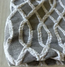 Pillow sham LH Lamont Home standard size 21x27 white raised pattern on gray