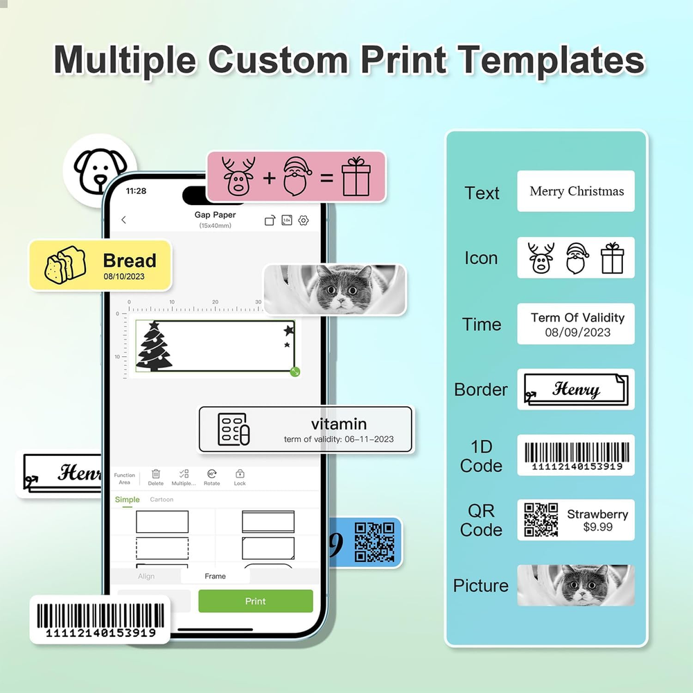 Bluetooth Label Maker P21 with Tape - Wireless Mini Portable Label Printer