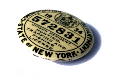 BOUTON DE PERMIS DE PÊCHE résident de Pennsylvanie 1940 PA / Pin