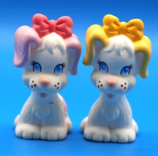 Vintage Tyco QUINTS PUPPY Dog Figures (2) 1991 2" Tall Toys