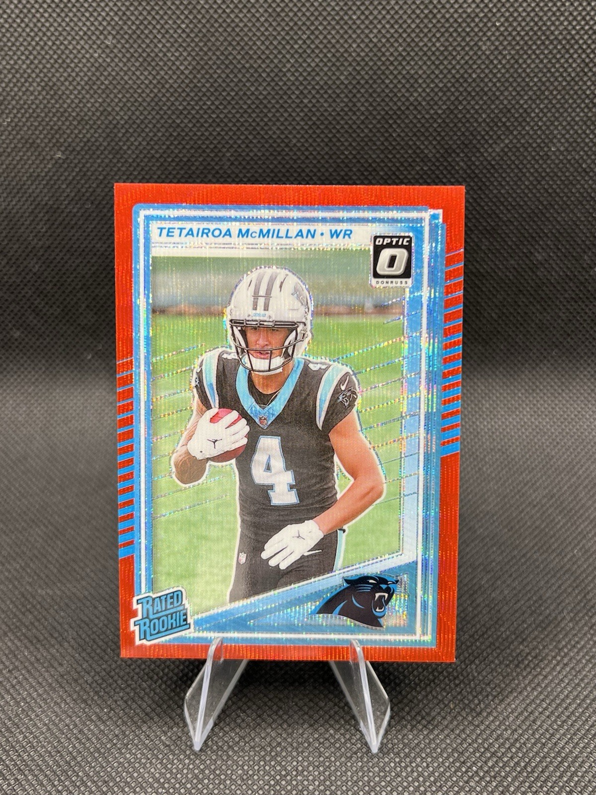 2025 Panini Donruss Football - Tetairoa McMillan Red Wave Optic Preview #314 NM