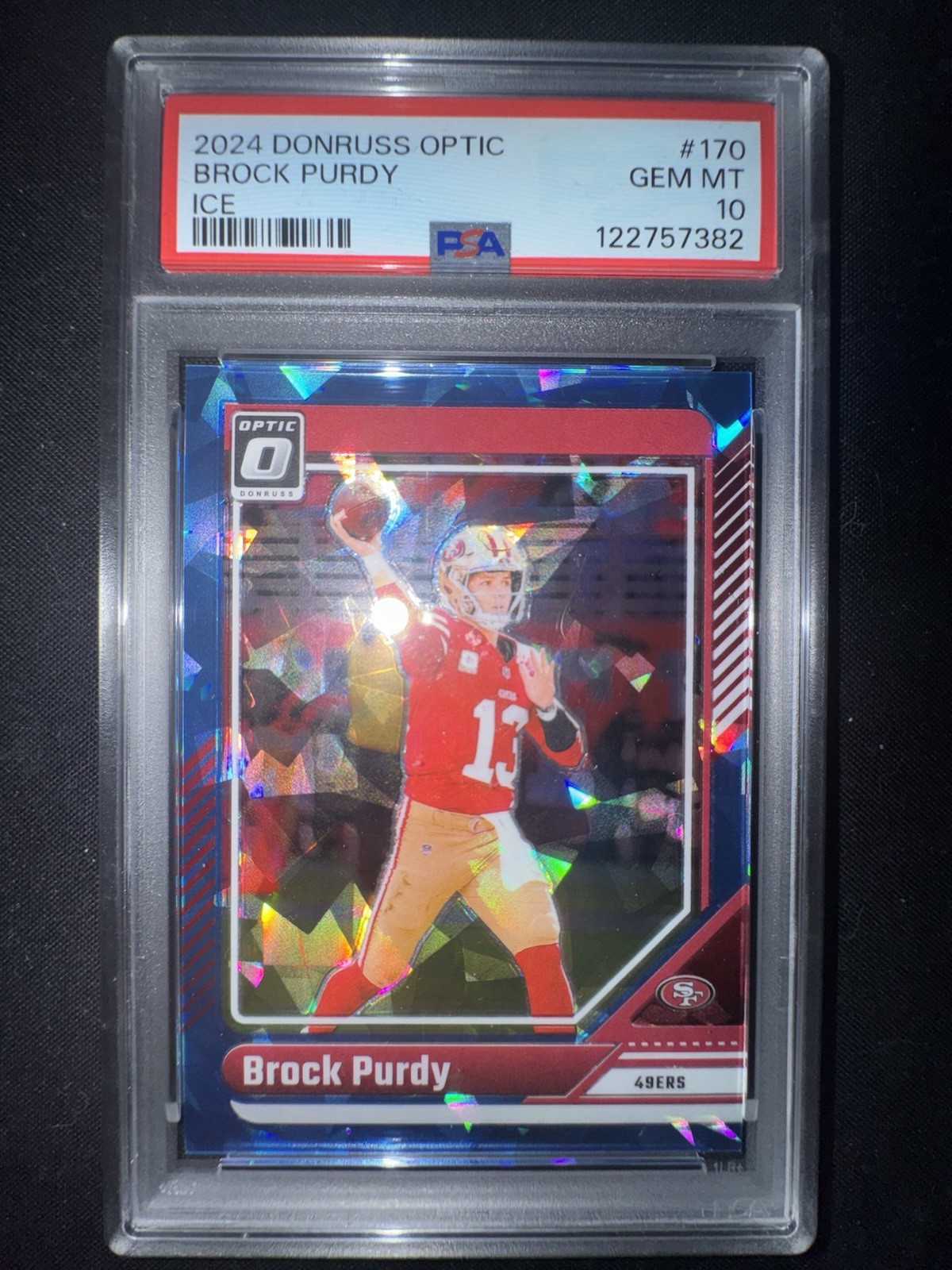 2024 Panini Donruss Optic Brock Purdy #170 Cracked Ice /15 PSA 10 Gem Mint 🔥