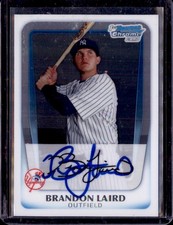 2011  Bowman Chrome 1st Card   #BCP214 NY Yankees Brandon Laird  Auto/ Signed IP