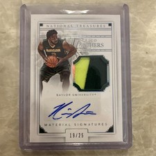 2016 Panini National Treasures patch auto Rico Gathers Silver /25 Baylor 