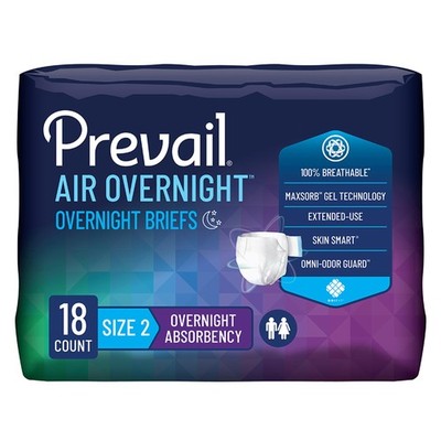 Prevail Incontinence Brief Overnight NGX-013 Overnight 18 Ct