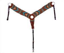Showman Brown Mohair Wool Multi-Strand Southwest Design Breast Collar