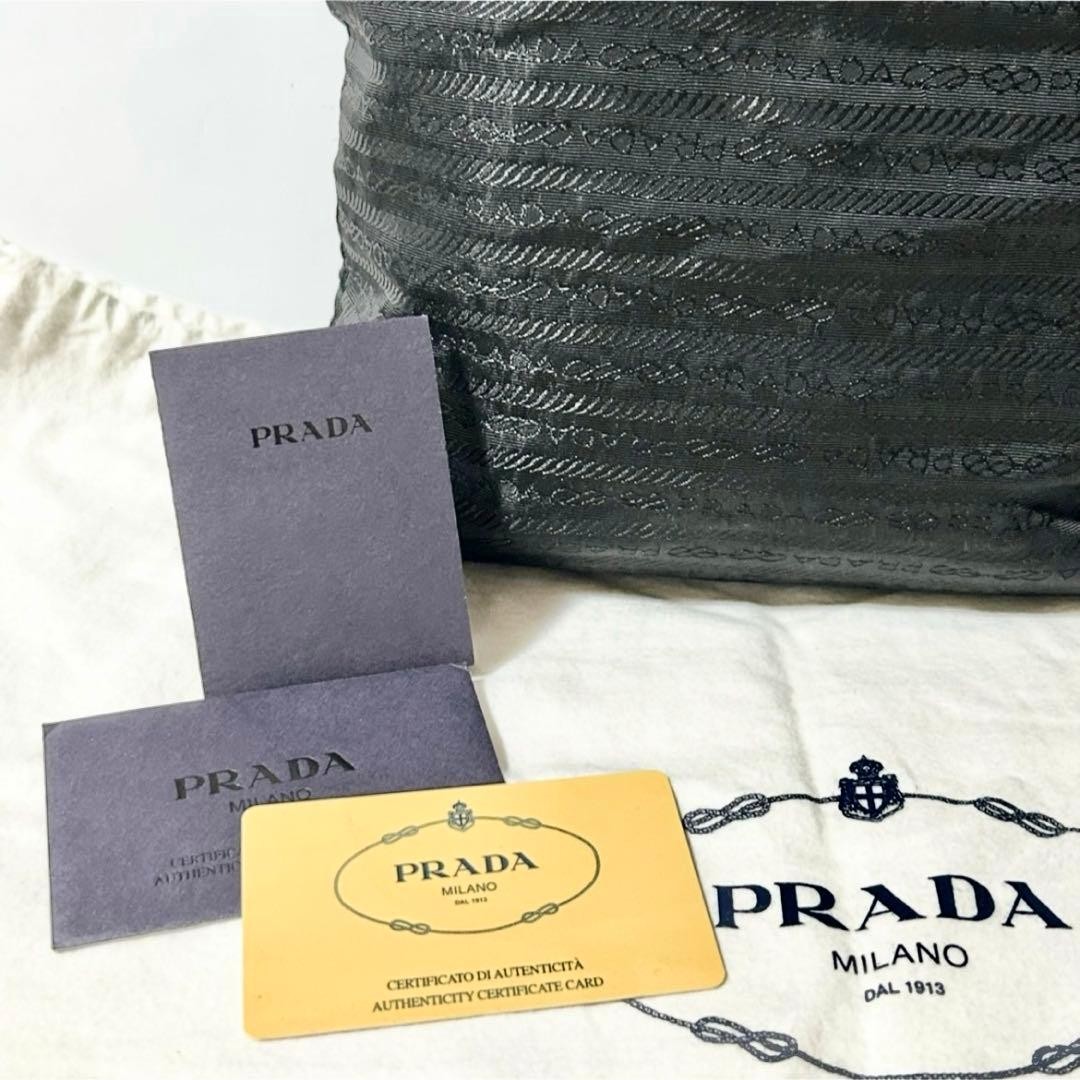 PRADA Leather Tote Bag Black Authentic Women's Handbag Excellent Condition thumbnail 3