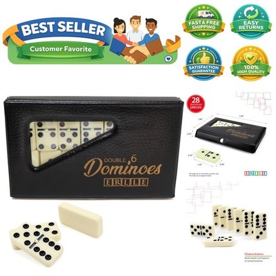 Double 6 Dominoes Set in Vinyl Case   Perfect for Family Game Nights