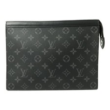 LOUIS VUITTON LV SHW Pochette Voyage MM Clutch M61692 Monogram Eclipse Black