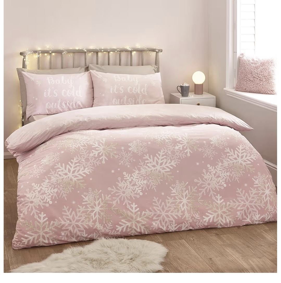 Catherine Lansfield Baby It's Cold Outside Reversible Double Duvet Cover Set...