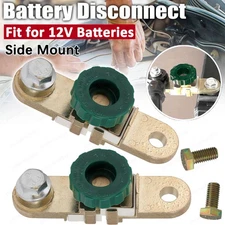 2Pc Side Mount Auto Battery Brass Terminal Master Disconnect Kill Cut Off Switch