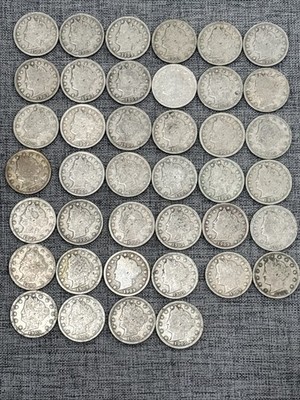 Roll Of (40)  1909 Liberty V-nickels G Or Better Dealer Lot