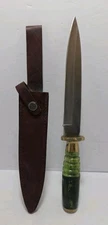 Chipaway Cutlery Collectible Fixed Blade Hunting Knife w/ Leather Sheath