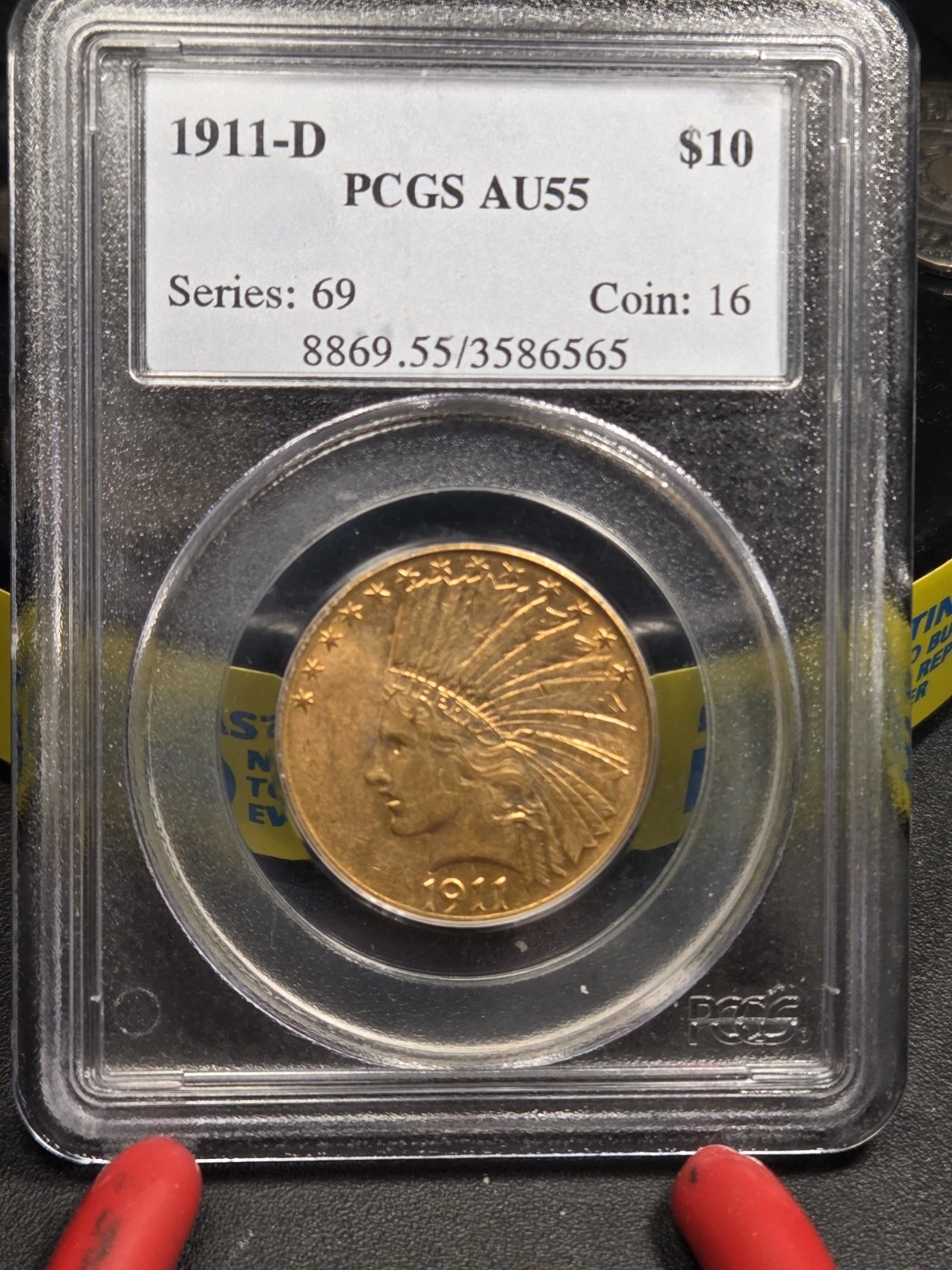 1911-D $10 Gold Indian AU55 PCGS