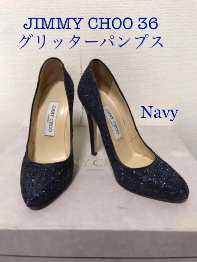 JIMMY CHOO グリッター パンプス ネイビー 36ハーフ Jimmy Choo Blue Shoes for Women for sale | eBay