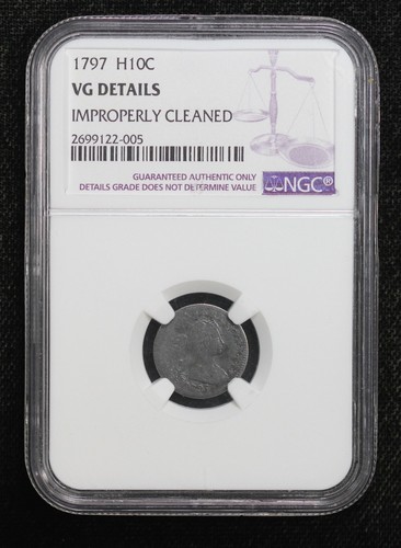 1797 Draped Bust Half Dime NGC VG Details Improperly Cleaned 5FS0