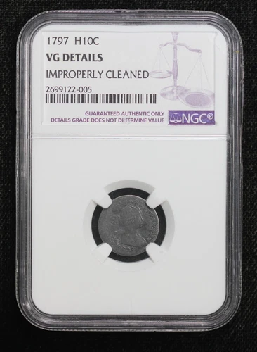 1797 Draped Bust Half Dime NGC VG Details Improperly Cleaned 5FS0