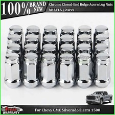 24x Chrome 14x1.5 Bulge Acorn Lug Nuts 1.78 For Chevy Gmc Silverado Sierra 1500