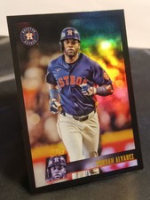 2025 Topps Archives #155 Jordan Alvarez ⭐SP-1996 Retro Black Foil⭐ Astros
