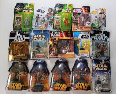 STAR WARS 15 PIECE MIXED ACTION FIGURE LOT MOC