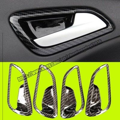 4PCS Carbon fiber color ABS Door Handle Bowl Cover Trim For Ford Focus 2012-2014