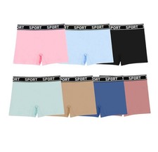 Women's Plain Sport Cotton Underwear Multicolor Boyshort Boxers 12 Pack