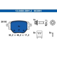 ATE 13.0460-3891.2 Bremsbelagsatz, Scheibenbremse Bremsbelag Bremsen