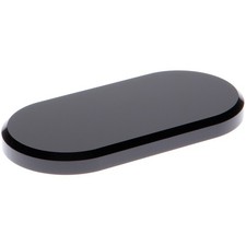 Plymor Black Acrylic Oval Beveled Display Base, 6" W x 3" D x 0.5" H