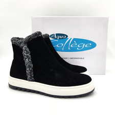 Aqua College Womens Sonia Waterproof Sneak BLACK Suede 6M