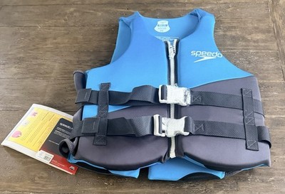 Speedo Adult Life Jacket Size Medium / Large Color Blue & Gray Brand New w Tags!