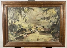 Old Oil On Panel Post-Impressionist Signed And Dated 1933