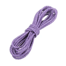 3mm Braided Leather Cord Round Braided Faux Cord, Light Purple, 3.3 Yard