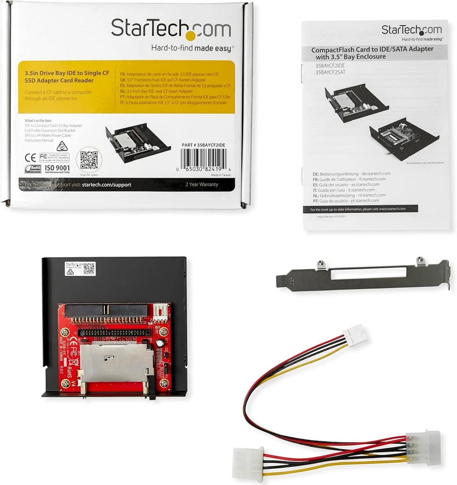 StarTech.com 3.5in Drive Bay IDE to Single CF SSD Adapter CompactFlash, Black  - Image 4 of 4