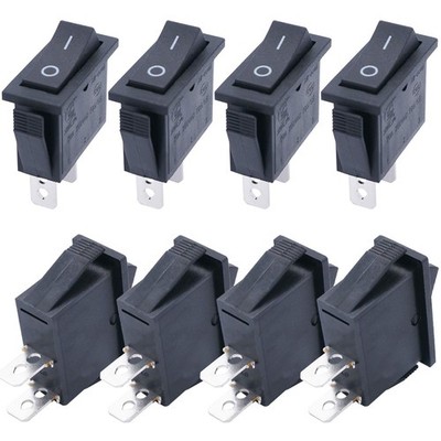 Taiss/8 Stck. Schwarz Wippe Kippschalter Ein/Aus SPST 2 Pin 2 Positionen KCD3 Snap... 