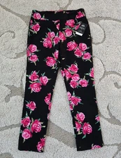 Counterparts Floral/Roses Pull On Ankle Pants, Size 10