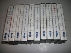 Sega Master System  10 Game Lot w/ cases and manuals all  OUTRUN, ROCKY,MORE