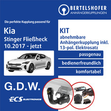 Für KIA Stinger Fließheck Typ CK 10.2017-jetzt AHK abn +13pol sp. E-Satz NEU TOP