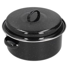 New Enamel Oval Roaster Excellent Heating For Barbucue Black