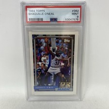 1992 TOPPS SHAQUILLE O'NEAL RC ROOKIE CARD #362 Orlando Magic - PSA 9 MINT SHAQ