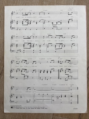 THE CARPENTERS I Won’t Last A Day Without You 1972 Noten Almo Music Vintage - Bild 2 von 5