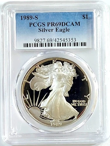 1989-S Proof American Silver Eagle PCGS PR 69 DCAM Ultra Deep Cameo