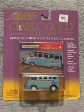 Johnny Lightning 1960s VW Bus White Lightning Classic Gold Mint Car/Fair Card