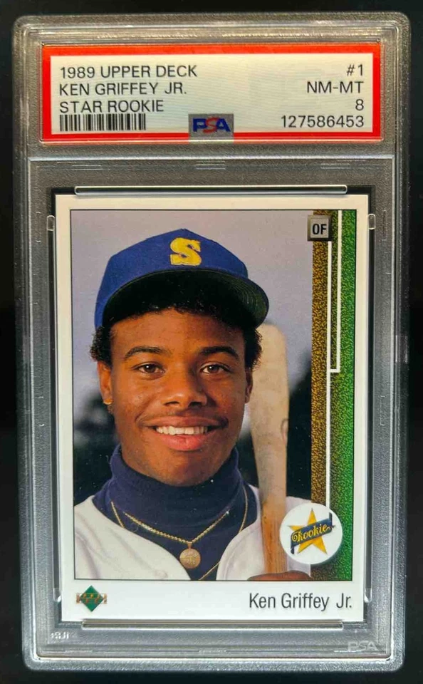 Ken Griffey Jr. Upper Deck 1989 Rookie RC #1 Mariners PSA 8