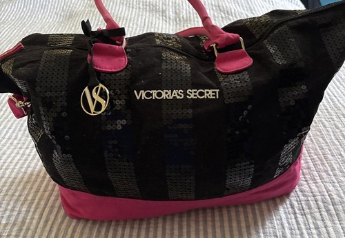 Victoria Secret Pink With Black Sequins Limited Edition Tote - Picture 2 of 5