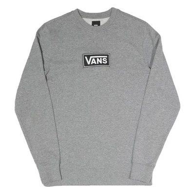 VANS Sweatshirt Gris Col Rond XS Coton Mélangé Logo Patch Décontracté - Photo 1/4