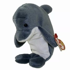 Ty Beanie Baby - ECHO the Dolphin with Waves Tags ERROR/ODDITY 6" NEW MWMT