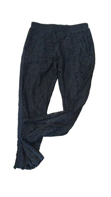 Chaser Black Lace Pullup Pants Zip Ankle Women S Lined Pockets Goth Party
