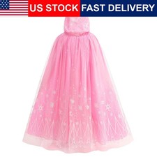 Girls Princess Cape Kids Snowflake Hooded Cloak Play Costume Halloween Party