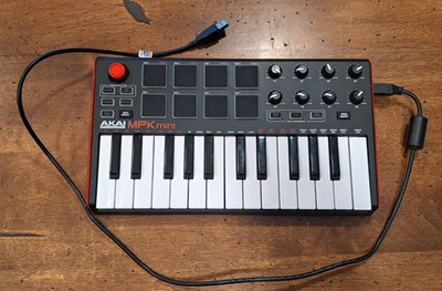Akai Professional MPK Mini MK3 MIDI Controller Keyboard Red White Black