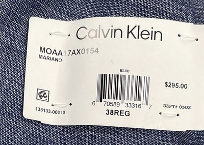 専用2 Calvin Klein Men XSlim fit Blue Suit Jacket Blazer Sport Coat 38R